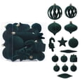 thumbnail image 2 of 28PCS Flocked Christmas Ornaments Set, Assorted Velvet Plush Xmas Tree Decorations, Shatterproof Plastic Holiday Balls for Winter, Party, Home & Fireplace Decor 3.15", 2 of 3
