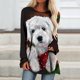 thumbnail image 2 of Camisas Navideñas Para Mujer Tops de Manga Larga Moda Casual Estampado de Cuello Redondo Blusa Superior Suelta Jersey Odeerbi ODB202271, 2 of 5