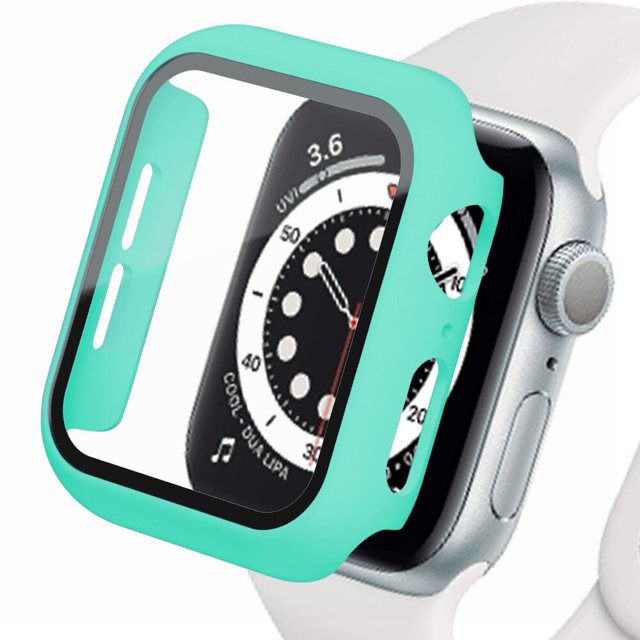 Cristal + cubierta para funda de Apple Watch de 45mm, 41mm, 44mm, 40mm, 42mm y 38mm, accesorios para iWatch, Protector de pantalla para Apple watch serie 3, 4, 5, 6, SE, 7