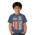 thumbnail image 4 of Kids 250th Anniversary 4th of July T-Shirt Patriotic Graphic Tee Independence Day Short Sleeve Crewneck Top Casual Summer Clothes for Boys Girls 2-12Y, 4 of 4