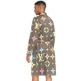 thumbnail image 2 of Dailycode Men Robe Lightweight Soft Bathrobes Kimono Nightgown Colorful Star Character, 2 of 6
