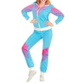 thumbnail image 1 of Fortune 90s Hip Hop Tracksuit, Patchwork Long Sleeve Coat Long Pants for Women, 1 of 5