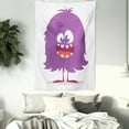 thumbnail image 3 of Alien Tapestry, Monster Making a Silly Face Troll Smiling Print, Wall Hanging for Bedroom Living Room Dorm Decor, 60W X 80L Inches, Pale Purple Burnt Sienna Dark Magenta Champagne, by Ambesonne, 3 of 5
