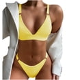 thumbnail image 4 of BONIXOOM Two Piece Swimsuit For Women Tankini None Solid Bikinis Bikini Summer Swimwears on Clearance Yellow Size 6, 4 of 6
