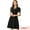 Black, variant on Unique Bargains Women's Ruffled Peter Pan Collar Midi Dresses L Pink