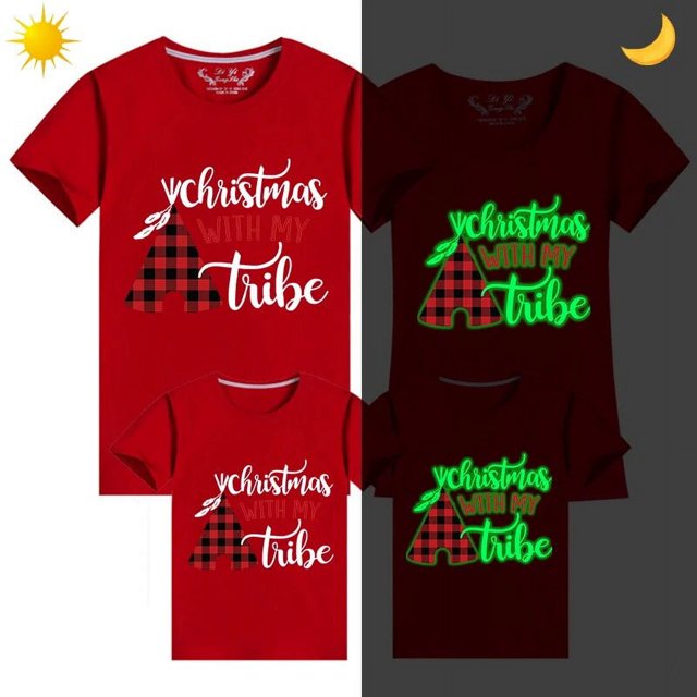 Camisetas navideñas a juego para la familia, sudadera luminosa y brillante con My Tube