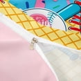 thumbnail image 4 of meiyoeat Boys Baseball Ball Games Duvet Cover Set,Watercolor Ice Cream Monogram A Print Bedding Full For Kids,pink Reversible,3 Pieces(No Comforter), 4 of 6