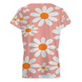 thumbnail image 6 of Daisy Floral Peach Pattern Women's Blouse Short Sleeve Women's Top T-Shirt Spring Summer Clothes, 6 of 7