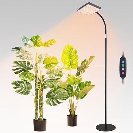 2026 Floor Lamp Grow Light, Grow Lights with Stable Stand Base for Indoor Plants, Bonsai Tree, 4/8/12/16/20 Hr Timer, 25 Watt Power Draw, NO Need Adapter, 40"-76" Height Adjustable