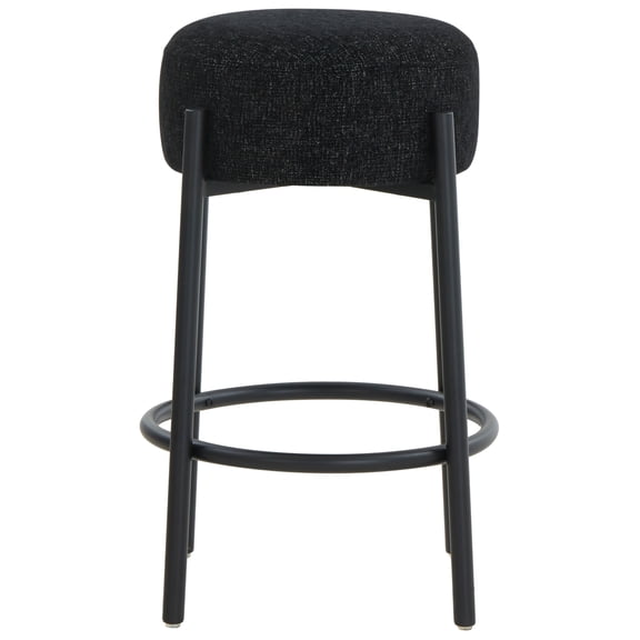 SAFAVIEH Couture Paisleigh Round Backless Counter Stool, Black