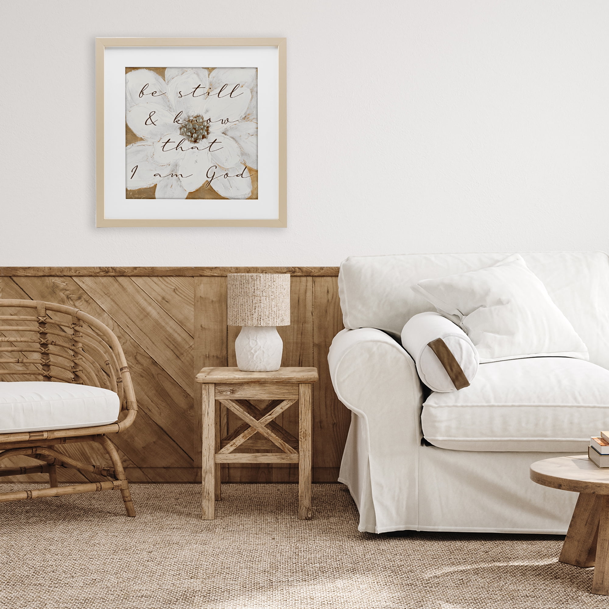 Stupell Industries Be Still with White Magnolia Birch Framed Print Under Glass, design by Lanie Loreth