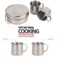 thumbnail image 5 of Greeniant 8 unid/set Kids Camping Pot Pan Cup Surtido Picnic Juego de utensilios de cocina de acero inoxidable Mango plegable Vajilla Vajilla Escalada, 5 of 6
