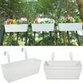 thumbnail image 4 of Verdsylv Railing Planter, Hanging Flower Pot Holder, Outdoor Planter Basket for Balcony Railing, Fence, Porch, Garden Decor, Metal Over-The-Rail Potted Plant Hanger, Porch Plant Hanger, White, 4 of 8