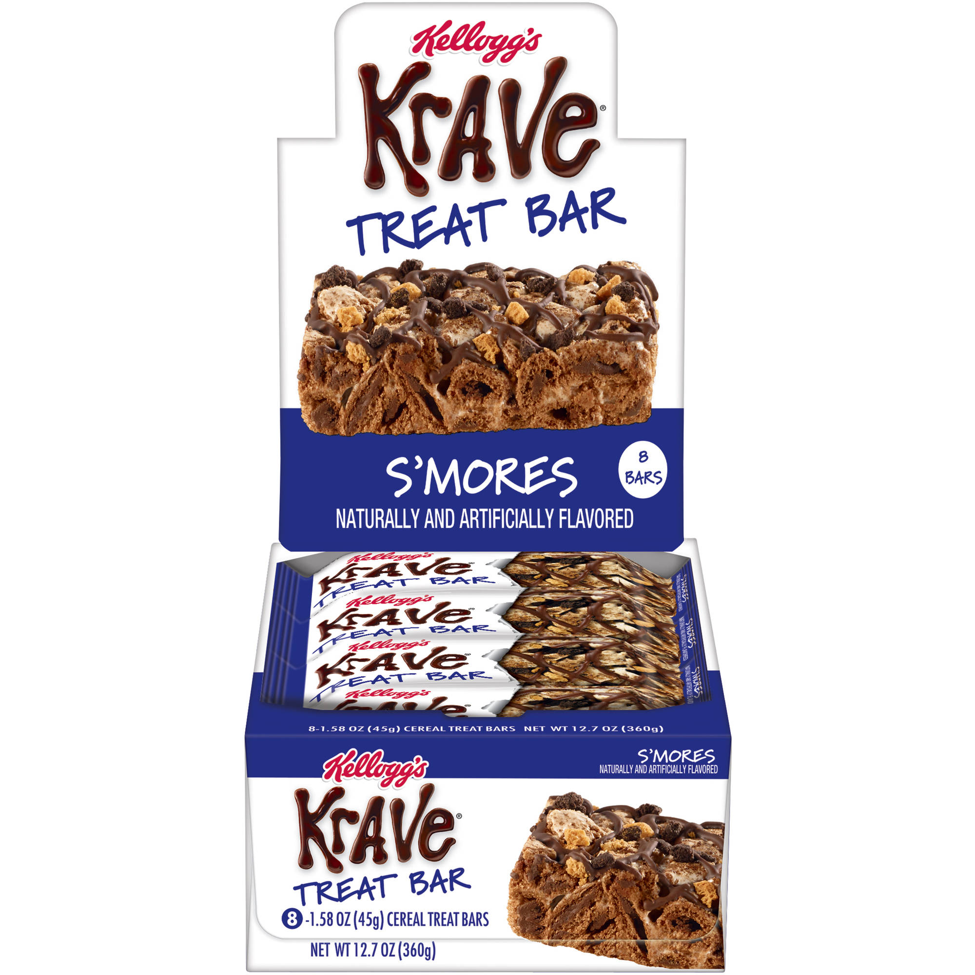 Krave S'mores Treat Bars, 1.58 oz, 8 Count, 3 Pack