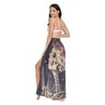 thumbnail image 3 of FORMRS Womens Long Sarong Beach Wrap Semi-Sheer Bikini Skirt Bathing Swimsuit Cover Up, Skeleton with Flowers Pattern, 3 of 7