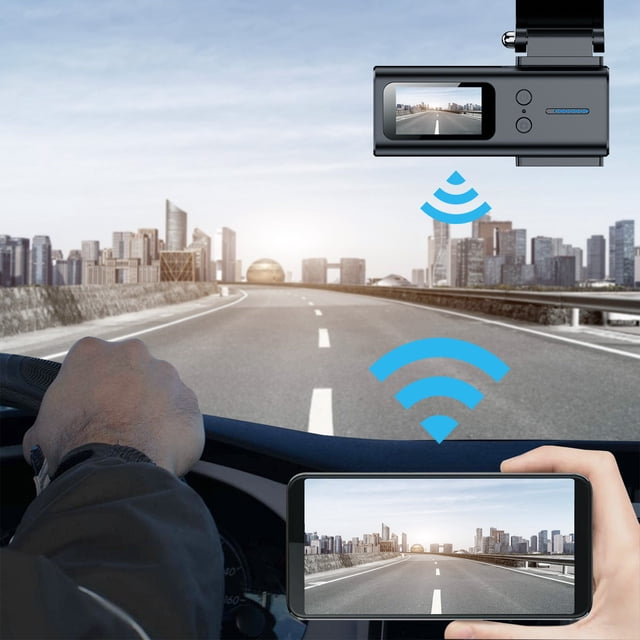 Pisexur Accesorios Para AutoCámara de salpicadero con WiFi 2K de 1,47 pulgadas, grabadora de conducción oculta para cámaras de coche, grabación de aparcamiento, visión nocturna HD, grabación en bucl