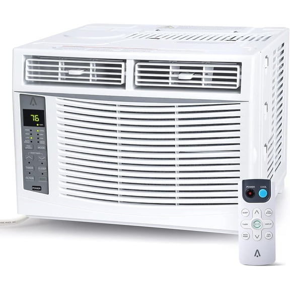 6000 BTU Window Air Conditioner, 250 Sq.Ft. Coverage, Energy Saving, Remote & App Control, Timer Function, Easy Install Kit, 115V/60Hz