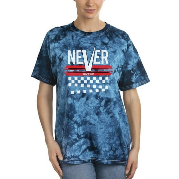 Never Give Up Banner Tie Dye Crystal Women -Image by Shutterstock, Female Large