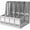 Gray, variant on SAYEEC Plastic Vertical File Holder, 4-Compartment Desktop Magazine Organizer for Office & Home Storage, Gray