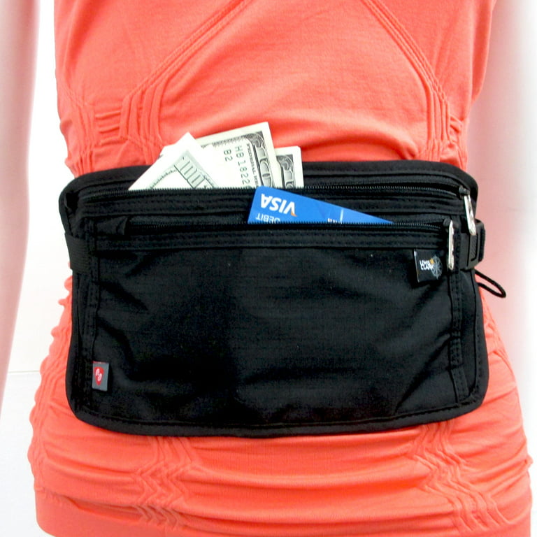 Lewis N. Clark RFID Blocking Money Belt Travel Pouch + Credit Card, ID,  Passport Holder for Women & Men, Black, One Size