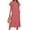 Pink, variant on Delconic Women’s Short Sleeve Loose Fit Midi Dress with Crew Neck and Side Pockets Suitable for Casual and Everyday Wear Black L