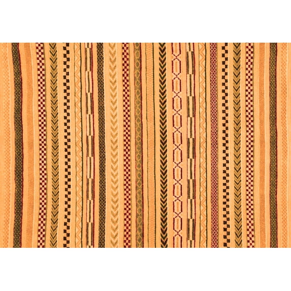 Ahgly Company Indoor Rectangle Abstract Orange Modern Area Rugs, 3' x 5'