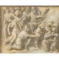 thumbnail image 3 of Luigi Ademollo 14x12 Black Modern Framed Museum Art Print Titled - Moses Drawing Water from the Rock, 3 of 5