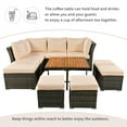 thumbnail image 7 of Highsound 10 Piece Patio Furniture Sets, All Weather PE Wicker Rattan Outdoor Sectional Sofa Conversation Couch with Wood Table, Cushions and Ottomans, for Lawn, Garden, Backyard (Beige), 7 of 7