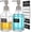 2 Pack Silver, variant on Antique Design Soap Dispenser with Rust Proof 304 Stainless Steel Pump, Refillable Glass Soap Dispenser with 10Pcs Clear Stickers, Premium Kitchen & Bathroom Soap Dispenser
