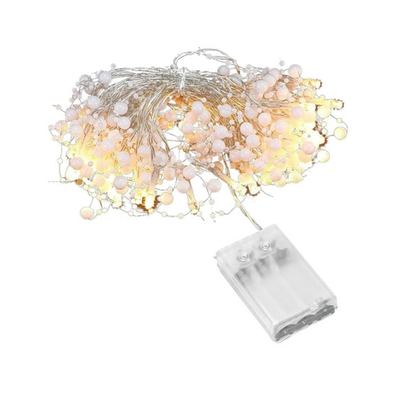 Dusknt Light Post Clearance Sale Indoor Christmas Garland Decorations 10Ft 30Led Festive Lighted Berry Beaded Garland for Xmas Tree Home Mantel Fireplace Holiday Decor(White), 1*Light String