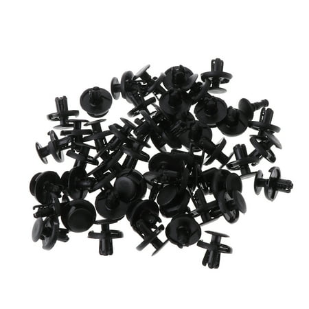 

50 Pcs 7mm Hole Black Plastic Rivet Fastener Bumper for Fender Push Clip For Suz