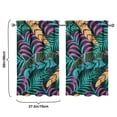 thumbnail image 4 of Beach Vacation Style 2 Pack Kitchen Curtains 27.5Wx39L Inch Palm Leaf & Hawaiian Floral Print Window Panels, 4 of 4