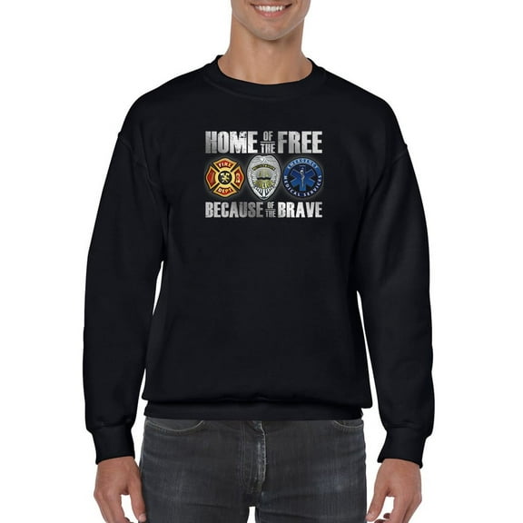 Because Of The Brave Design Sweatshirt Men -GoatDeals Designs, Male Medium