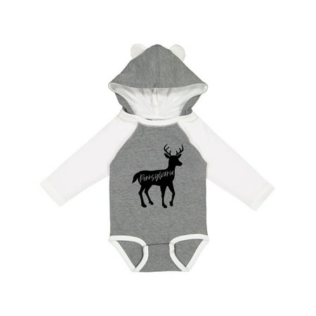 

Inktastic Pennsylvania Black Deer Silhouette Gift Baby Boy or Baby Girl Long Sleeve Bodysuit