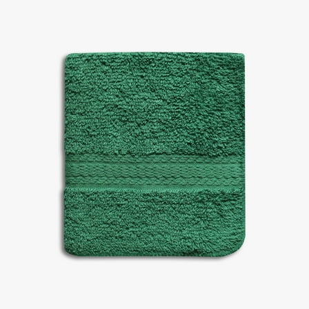 Mainstays 100% Cotton Washcloth, Super Soft and Highly Absorbent Basic Solid Premium Washcloth for Bathroom, Hotels, Spa and Gym – Green