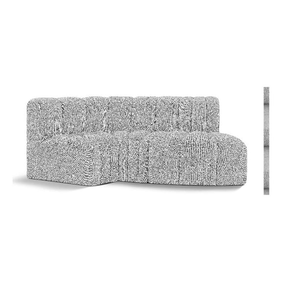 Meridian Furniture Arc Grey Boucle Fabric Modular Sectional