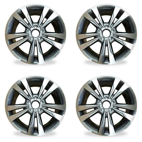 For Mercedes-Benz E-Class E350 E400 OEM Design Wheel 18" 18x8.5 2014-2016 Machined GREY Set of 4 Replacement Rim