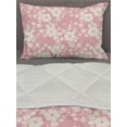 thumbnail image 3 of Flower Comforter & Sham Bedding Set, Floral Feminine Pattern with Repeating Silhouette Petals and Leaflets, 3 pcs Duvet Set Microfiber Filling Quilt, 5 Sizes, Pale Pink and Eggshell, by Ambesonne, 3 of 4