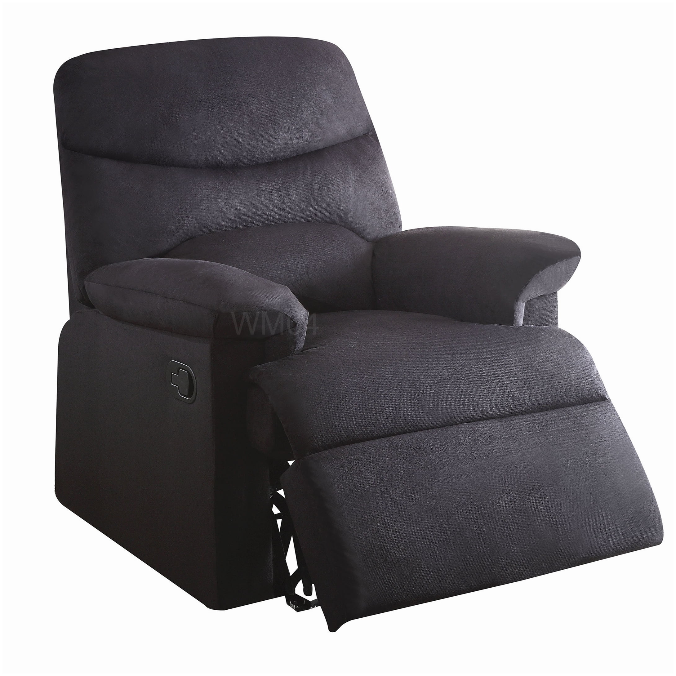 MANGIJOY Black Fabric Motion Recliner Sofa Chair with Easy Recline Mechanism and Supportive Cushions