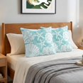 thumbnail image 6 of Pillow Covers 24x24 Set of 2, Teal Green Starfish Coastal Throw Pillow Covers Decorative Couch Cushion Cover, Summer Coral Shell Beach Nautical Microfiber Soft Pillowcases for Bedroom Living Room, 6 of 9