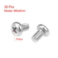 thumbnail image 2 of Unique Bargains M5 x 8mm Machine Screws Phillips Cross Pan Head Screw Fasteners Bolts 30Pcs, 2 of 3