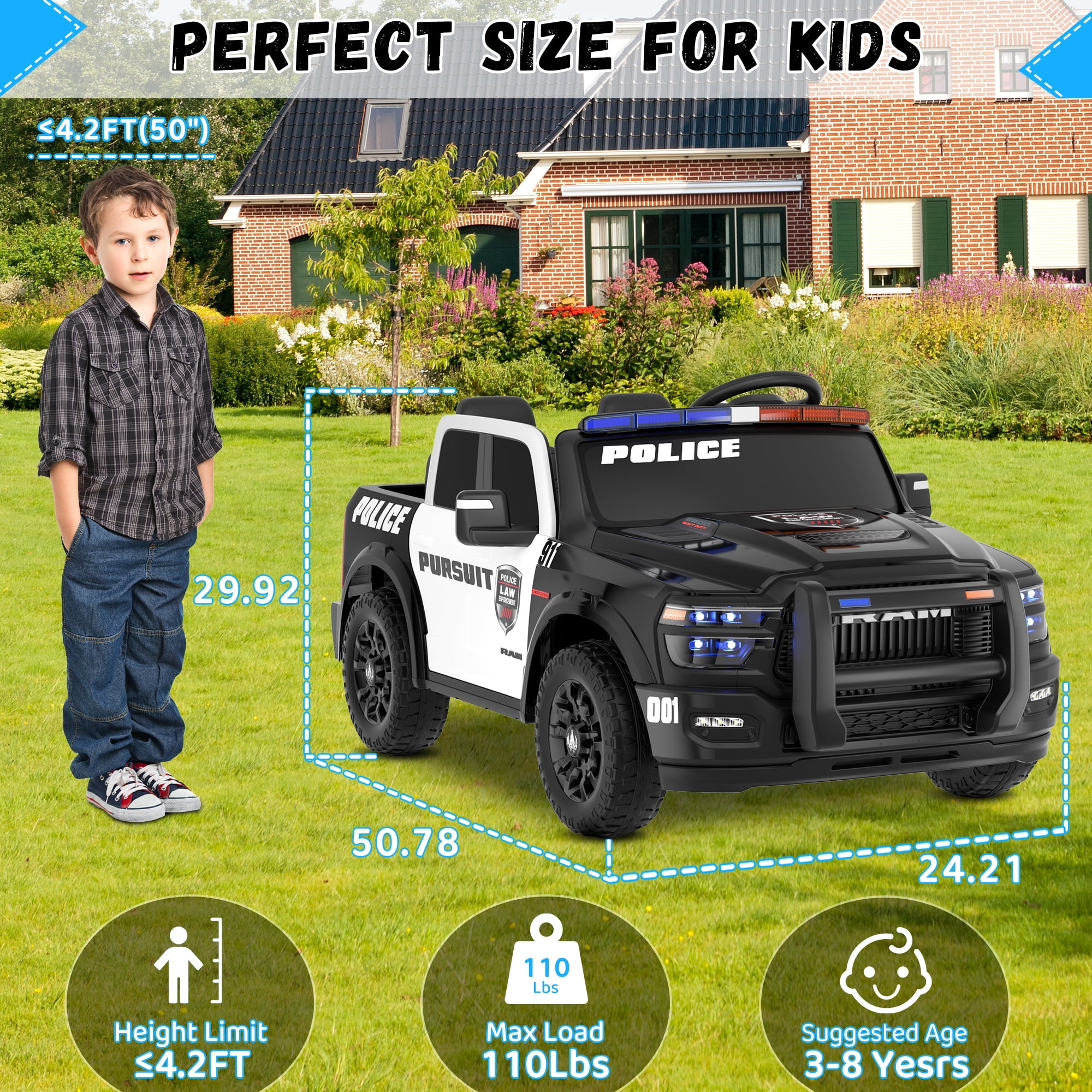 YunTopKids, Licensed Ram 2500 12 Volt Ride on Toys for Big Kids