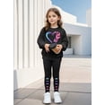 thumbnail image 4 of Piomll Outfits for Girls Sets Long Sleeve Hoodie Leggings Heart Print Casual Kids Clothes, 4 of 8