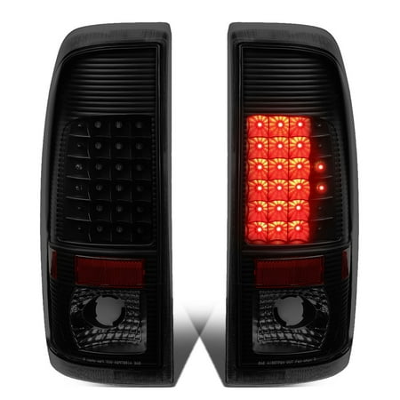 Ford F250 F550 Led - For 2008 to 2016 Ford F250 / F350 / F450 / F550 Super Duty Pair of LED Tail Brake Lights (Black Housing Smoked Lens) 15 14 13 12 11