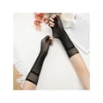 thumbnail image 7 of INSPIRE CHIC Women's Fishnet Glove Elastic Elbow Length Half Finger Mesh Gloves One Size Black, 7 of 7