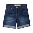 thumbnail image 2 of CULTURA AZURE  Toddler Boy's Roll-Up Denim Shorts 2-Pack, Dark Blue/White, 2T, 2 of 8