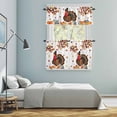 thumbnail image 5 of Turkey Kitchen Curtains Sets for Windows 24 Inch Length, Thanksgiving Maple Leaf Orange Teal Blue Pumpkin Rod Pocket Window Treatments Tier Curtains and Valances Set for Bedroom/Bathroom, 5 of 8
