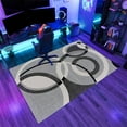 thumbnail image 3 of Modern Gray Circle Area Rugs, Funky Black Gray Geometric Design Carpet, Ultra Soft Washable Non Slip Low Pile Rug for Living Room Bedroom Nursery Study Office Hallway 5x7ft, 3 of 8