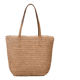 thumbnail image 1 of Tote Bag de Paja con Cierre y Bolsillo Interno, Bolsa Casual para Mujer, Playa, Compras y Oficina Xtellar cafe, 1 of 4