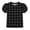 Gray, variant on Summer Big Girls Shirts Trendy Gingham Plaid Puff Short Sleeve Loose Crew Neck Cute Tops Lightly Cute Tops Breathable Daily Wear Thin Checkerboard Print Fashion Casual T Shirts for Kids